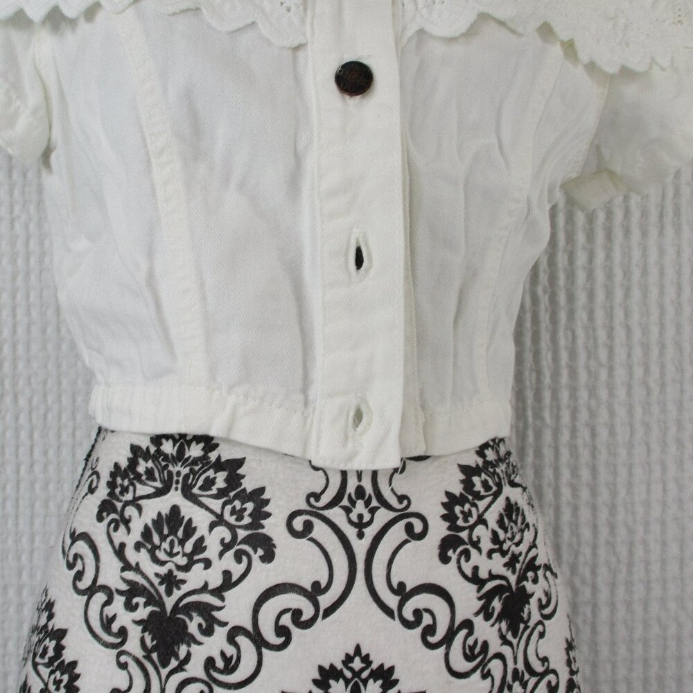 SWITCH USA Cropped Ruffle Top Size Large - Picture 2 of 10